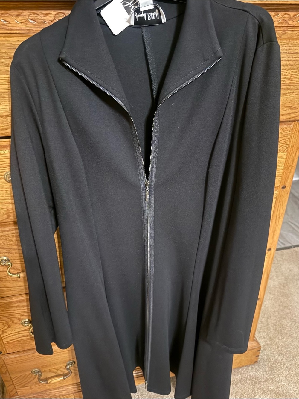 Women's Black Long-Sleeve Zip-Front jacket coat Joseph Ribkoff  NWT Size 14 - Picture 4 of 5